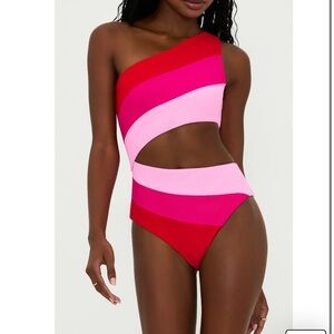 Beach Riot Red and Pink Swimsuit